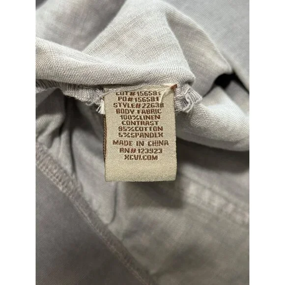 XCVI Women's Gray Cropped Pants 100% Linen Pull On Size XS - Picture 7 of 8